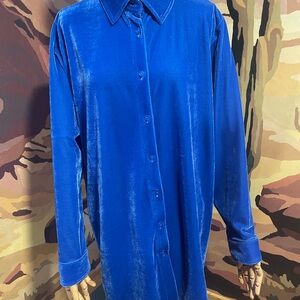 Soft Surroundings Blue Velvet Blouse